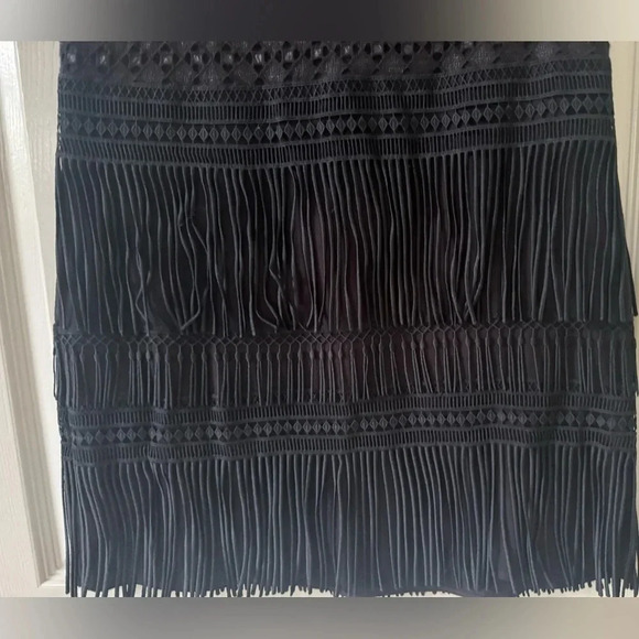 Maje Reia Embroidered Tassel Fringe Dress Dark Navy size 3 (large) - Picture 7 of 11